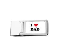 I Love Papa Love Happiness Slim Money Clip Stainless Holder Pocket Wallet