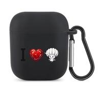 I Love Parachute Bluetooth Headset Cover Earbuds Case TPU Headphone Protective Compatible with Airpods 1/2 Black-Color