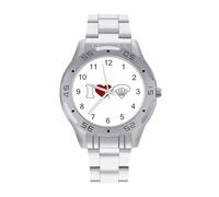 I Love Parachute Men's Watches Stainless Steel Watch Strap Analog Quartz Watch Business Wristwatches