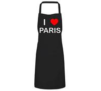 I Love Paris - Black Cooks Bib Apron