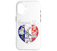 I Love Paris Bonjour France Flag Heart Happy Victory Day Case for iPhone 16
