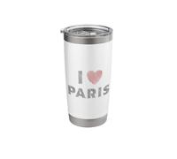 I Love Paris Capital Hatching Lettering Graphic Stainless Steel Insulated Tumbler