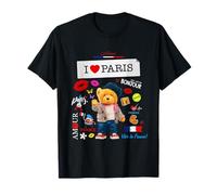 I Love Paris, Cool Paris Teddy Bear with Famous Landmarks T-Shirt