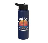 I Love Paris Eiffel Tower Sunset Style Stainless Steel Insulated Water Bottle
