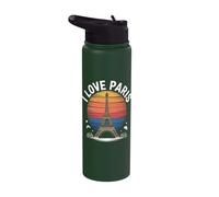 I Love Paris Eiffel Tower Sunset Style Stainless Steel Insulated Water Bottle