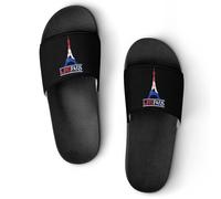 I Love Paris France Eiffel Tower Women's House Slippers for Men Shower Slides Bathroom Shoes Sandals 46 (287mm)