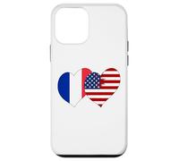 I Love Paris I Love USA Cool France USA Flag Heart Graphic Case for iPhone 12 mini