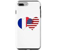 I Love Paris I Love USA Cool France USA Flag Heart Graphic Case for iPhone 7 Plus/8 Plus
