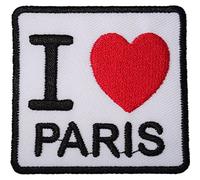 I Love Paris Patch Iron Sew On Clothes Red Heart France French Embroidered Badge