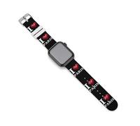 I Love Paris Silicone Watch Band Replacement Watch Straps Adjustable Sport Wristband for Women Men 42mm/44mm