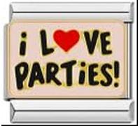 I Love Parties Birthday Party Gift Heart Silver Italian 9mm Link Stainless Steel Bracelet Charm Compatible With Nomination