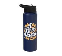 I Love Pasta Bow Tie Rigatoni Hearts Stainless Steel Insulated Water Bottle