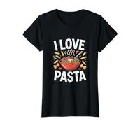 I Love Pasta Culinary Delight Value Graphic T-Shirt, Women, Black, S