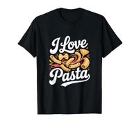I Love Pasta Noodle Lover Design Value Graphic T-Shirt, Men, Black, S