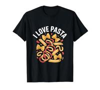 I Love Pasta Passionate Foodie Statement Value Graphic T-Shirt, Men, Black, S