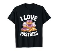 I Love Pastries Donuts Croissant Whipped Cream Value Graphic T-Shirt