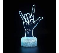 I Love Peace 3D Night Light,3D Illusion Lamp 16 Color Change Decor Lamp with Remote Control for Living Bed Room Bar Gifts