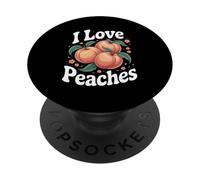 I Love Peaches Fruit Fun Summer Vibes PopSockets Adhesive PopGrip