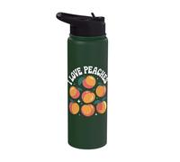 I Love Peaches Playful Fruit Graphic Stainless Steel Insulated Water Bottle