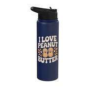 I Love Peanut Butter Happy Nuts Fun Stainless Steel Insulated Water Bottle