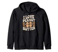 I Love Peanut Butter Happy Nuts Fun Zip Hoodie