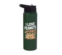 I Love Peanuts Cute Happy Peanuts Fun Stainless Steel Insulated Water Bottle