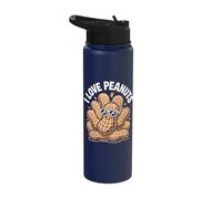 I Love Peanuts Funny Peanut Character Stainless Steel Insulated Water Bottle