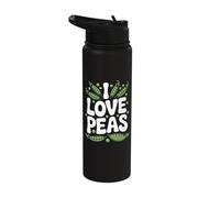 I Love Peas Enthusiast Vegetable Lover Stainless Steel Insulated Water Bottle