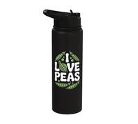 I Love Peas Fun Pea Themed Design Stainless Steel Insulated Water Bottle