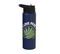 I Love Peas Fun Vegetable Enthusiast Graphic Stainless Steel Insulated Water Bottle