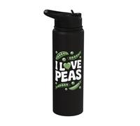 I Love Peas Passionate Veggie Lovers Stainless Steel Insulated Water Bottle