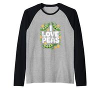 I Love Peas Vegetable Gardening Fans Raglan Baseball Tee