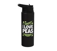 I Love Peas Vegetables Cute Peas Fun Stainless Steel Insulated Water Bottle