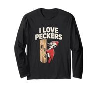 I Love Peckers Woodpecker Bird Watching Humor Long Sleeve T-Shirt