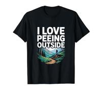 I Love Peeing Outside Funny Hiking Value Graphic T-Shirt, Men, Black, M