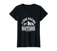 I Love Peeing Outside Mountain Fun Value Graphic T-Shirt, Women, Black, L
