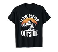 I Love Peeing Outside Nature Lover Value Graphic T-Shirt, Men, Black, S