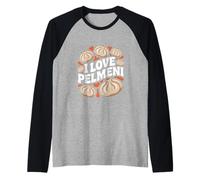 I Love Pelmeni Dumpling Lovers Delight Raglan Baseball Tee