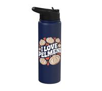 I Love Pelmeni Dumpling Lovers Delight Stainless Steel Insulated Water Bottle