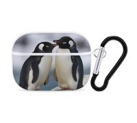 I Love Penguins Airpod Pro Case AirPods 2 Case for Women Hard Shell Protective Cover with Carabiner Keychain Compatible with AirPods Case 2nd 1st Generation, Front LED Visible White