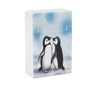 I Love Penguins Cigarette Case Stylish Lightweight Pocket Holder Case for Smoke Waterproof Cigarette Dispenser Cigarettes Accessories for Outdoor Camping Hiking