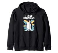 I Love Penguins Cute Penguin Enthusiast Zip Hoodie