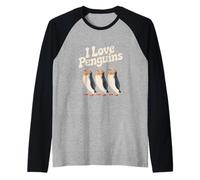 I Love Penguins Cute Penguin Lovers Raglan Baseball Tee