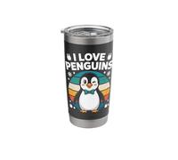 I Love Penguins Cute Winking Penguin Retro Stainless Steel Insulated Tumbler