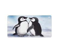 I Love Penguins Desk Pad Protector Large Waterproof Desk Mat Blotter Non-Slip Rubber Base Multifunctional Mouse Keyboard Gaming Pad Big Computer Mat for Home Office