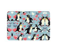 I Love Penguins Door Mat Welcome,16x24 Inch Outside Door Mats for Home Entry Floor, Easy to Clean, Resist Dirt,Durable