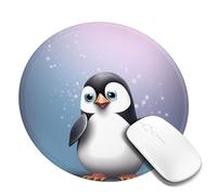 I Love Penguins Mouse Pad Waterproof Gaming Mousepad with Non-Slip Rubber Base Round Computer Mouse Mat for Office Latop Mousepads Washable Cloth Desk Pad 8 x 8 in