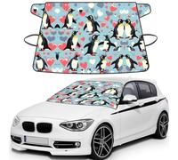 I Love Penguins Print Automotive Windshield Frost Cover Protector For Winter Use, Ice Snow Protector Covers For Car