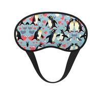 I Love Penguins Print Blackout Sleep Mask, with Adjustable Strap for Travel, Night Work, Nap, Office