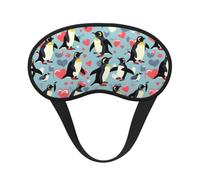 I Love Penguins Print Blackout Sleep Mask, with Adjustable Strap for Travel, Night Work, Nap, Office